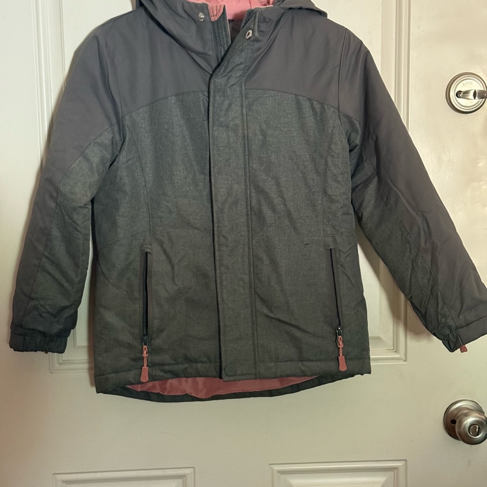 All in Motion Charcoal and Blush Puffer Jacket size 7/8